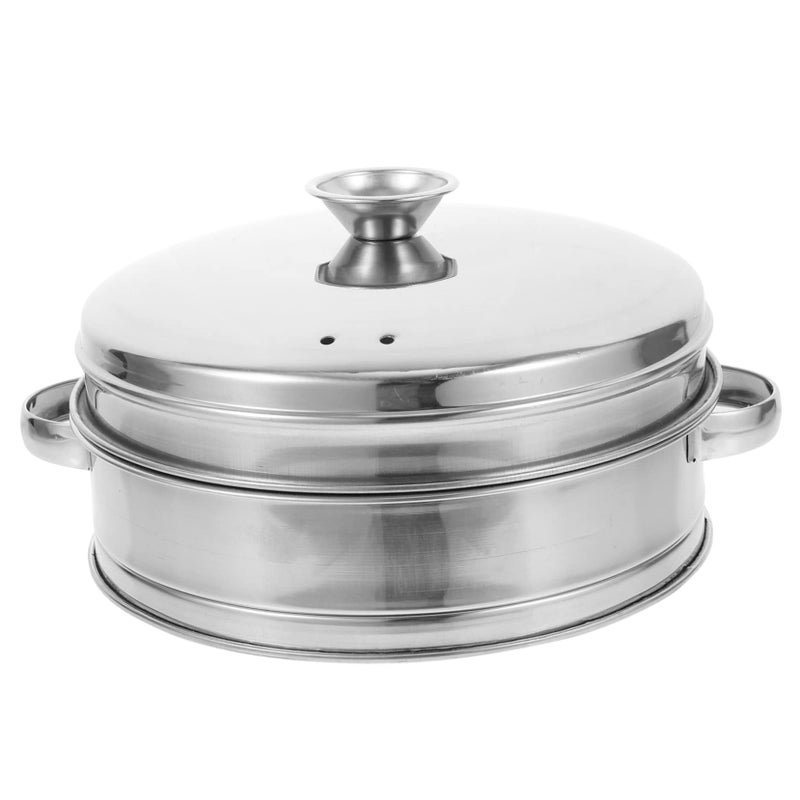 Stainless Steel Steamer Basket With Double Handles For Dumplings Vegetables - Image 2
