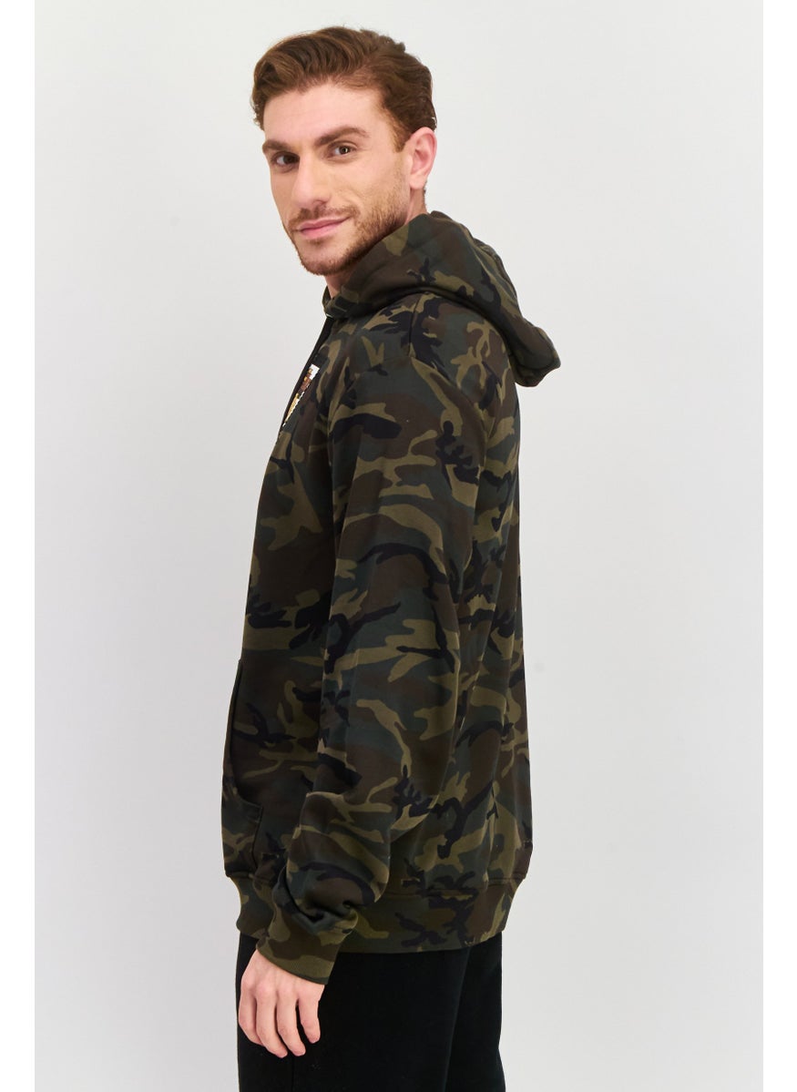 Mostly Heard Rarely Seen 8-bit - Men Hooded Long Sleeves Camouflage Sweatshirt, Brown Combo - Image 1