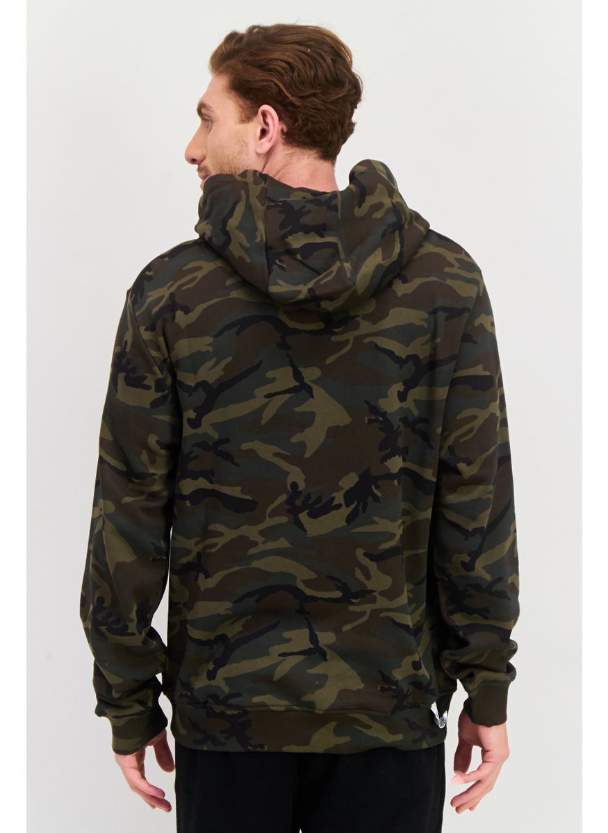 Mostly Heard Rarely Seen 8-bit - Men Hooded Long Sleeves Camouflage Sweatshirt, Brown Combo - Image 1