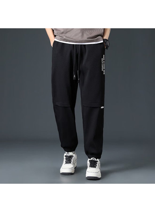 Foss Phil Men's Pants, Spring And Summer, Loose-fitting, Athletic Cargo, Tapered Straight-leg, Casual Sports Trousers, 3308 Black, 2XL - Image 2