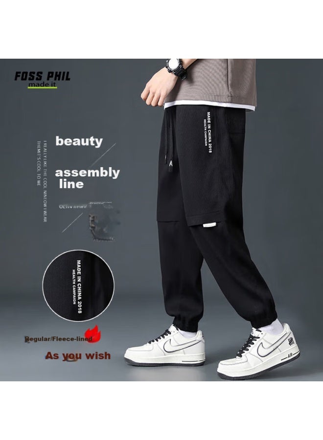 Foss Phil Men's Pants, Spring And Summer, Loose-fitting, Athletic Cargo, Tapered Straight-leg, Casual Sports Trousers, 3308 Black, 2XL - Image 1