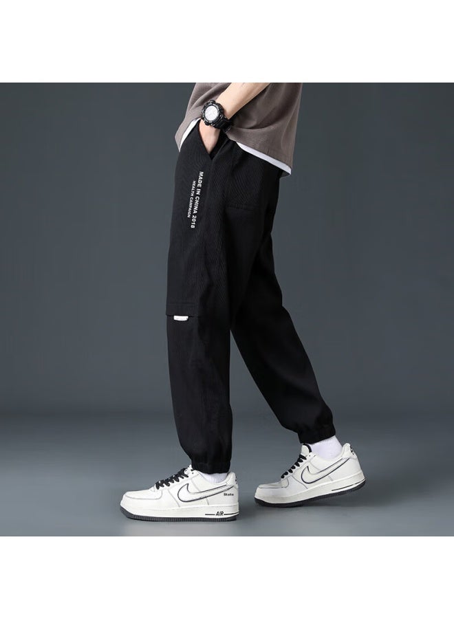 Foss Phil Men's Pants, Spring And Summer, Loose-fitting, Athletic Cargo, Tapered Straight-leg, Casual Sports Trousers, 3308 Black, 2XL - Image 3