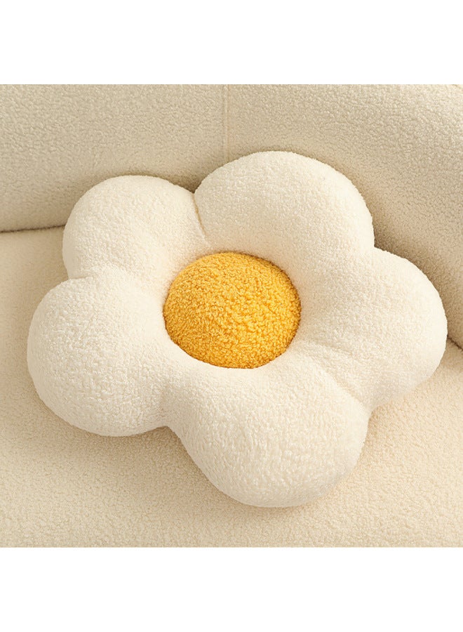 Cute Cloud Flower Pillow Long Pillow Girl's Sleeping Leg Clip Pillow Bedroom Bedside Cushion Large Backrest Pillow-Specifications:50*37cm White Flower - Image 1