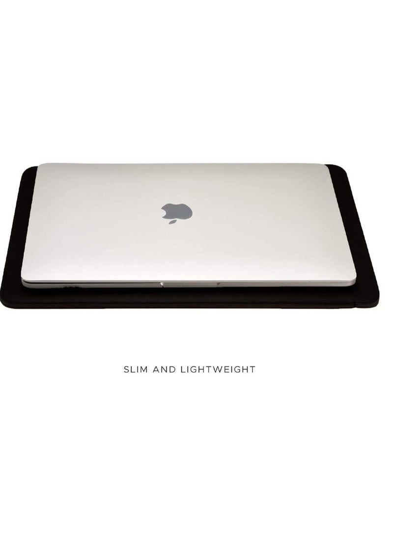 CONTACTS 13.3 inches Laptop Sleeve Compatible for MacBook Pro MacBook Air and All Other Laptops Under 13.3  Pu Leather Black - Image 4
