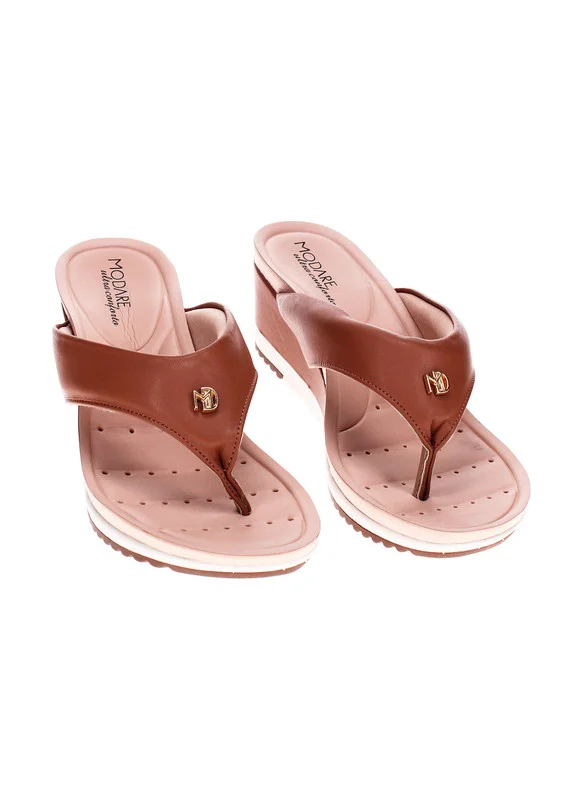 مودار Modare Ladies Wedge Sandals Camel | Made In Brazil