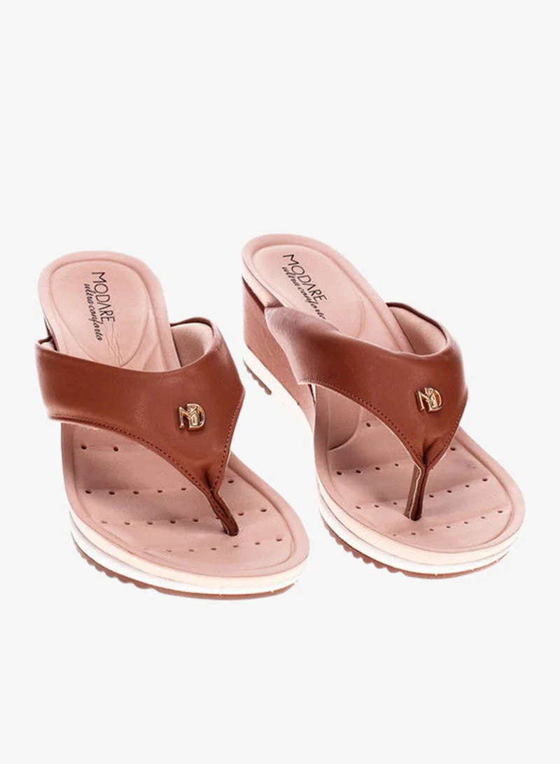Modare Brown Modare Ladies Wedge Sandals Camel | Made In Brazil for Women | Best Price UAE