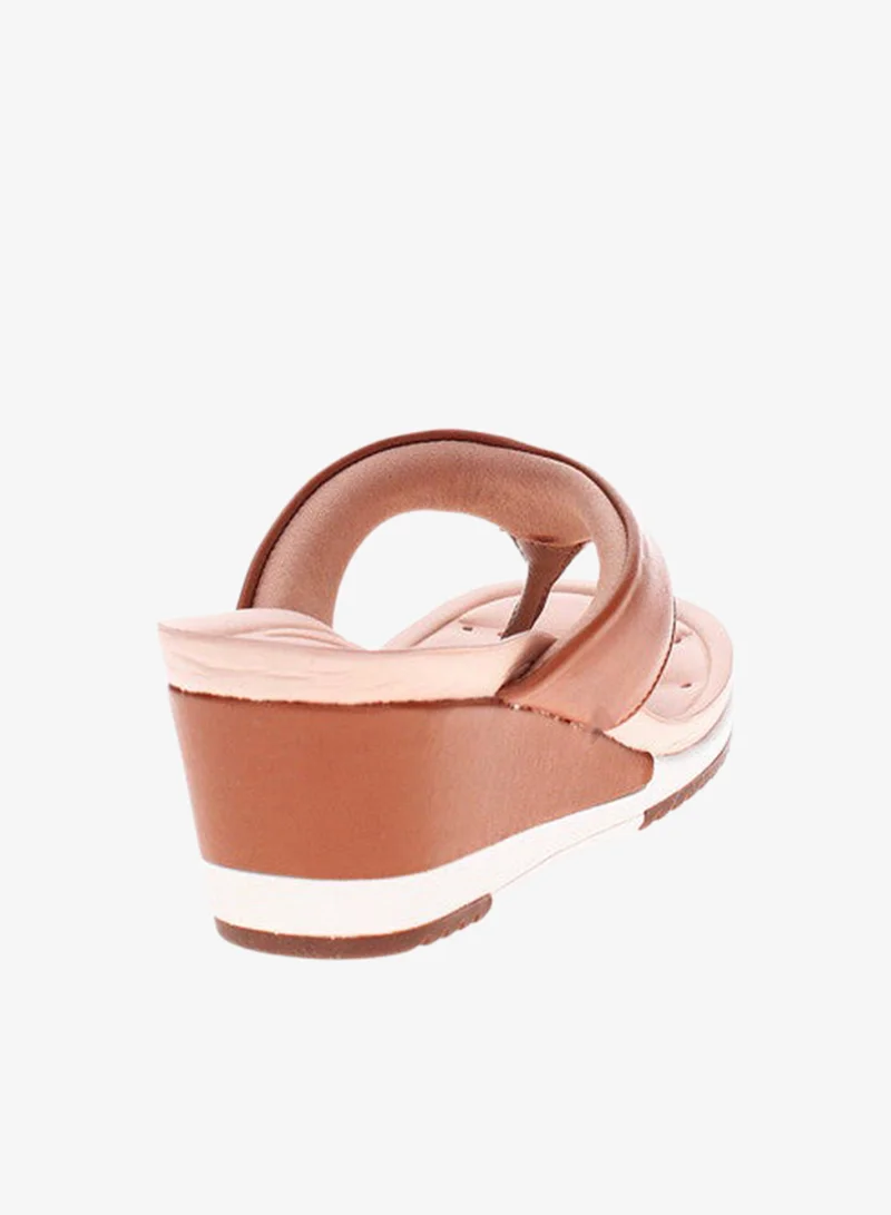 Modare Brown Modare Ladies Wedge Sandals Camel | Made In Brazil for Women | Best Price UAE