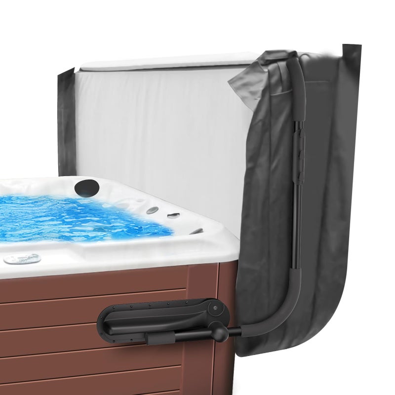ACTREY Cover Lifter, Hot Tub Cover Lifter,Pivot Top Mount Spa & Hot Tub Cover Lift Removal System Reinforced Brackets with 3 Hook Towel Rack,Fit for Most Spa Hot Tubs,Hot Tub Width Below 96" - Image 1
