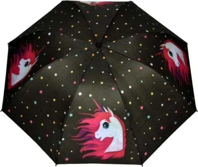 دي زي سي كوزنلر أفم Dzc Cousins ​​Avm Unicorn Black Printed Umbrella
