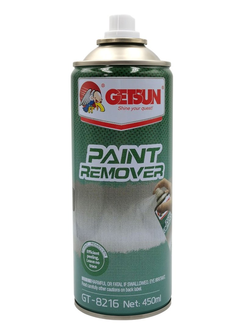 GETSUN Paint Remover Spray 450ml GT-8216, Car Paint Stripper Aerosol, Fast Acting Coating Remover for Metal Wood Glass Surface, Automotive Paint Cleaner Spray, Rust Oil Paint Removal Solution - Image 2