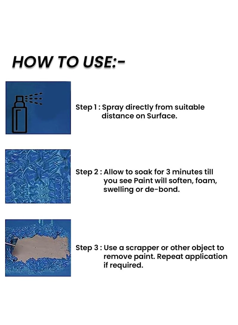GETSUN Paint Remover Spray 450ml GT-8216, Car Paint Stripper Aerosol, Fast Acting Coating Remover for Metal Wood Glass Surface, Automotive Paint Cleaner Spray, Rust Oil Paint Removal Solution - Image 5