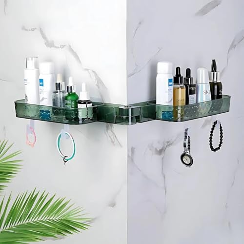 Prime Choice Primechoice Multi-Functional Wall-Mounted Bathroom Organizer – Foldable Plastic Shelf Rack with Strong Suction – No Drilling Waterproof Storage for Toiletries, Shampoo, Kitchen & Bathroom (Pack of 1) - Image 5