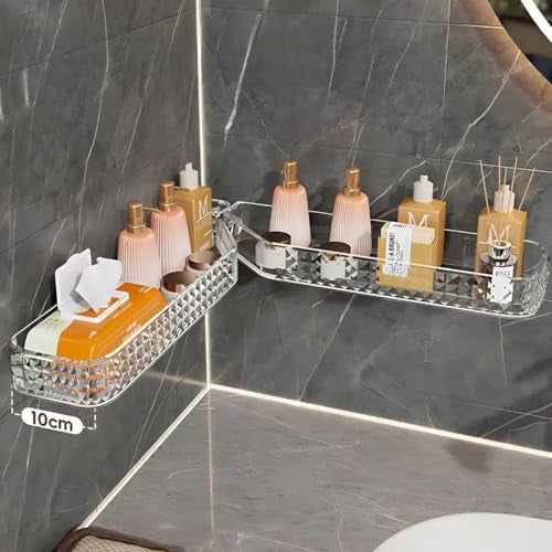 Prime Choice Primechoice Multi-Functional Wall-Mounted Bathroom Organizer – Foldable Plastic Shelf Rack with Strong Suction – No Drilling Waterproof Storage for Toiletries, Shampoo, Kitchen & Bathroom (Pack of 1) - Image 3