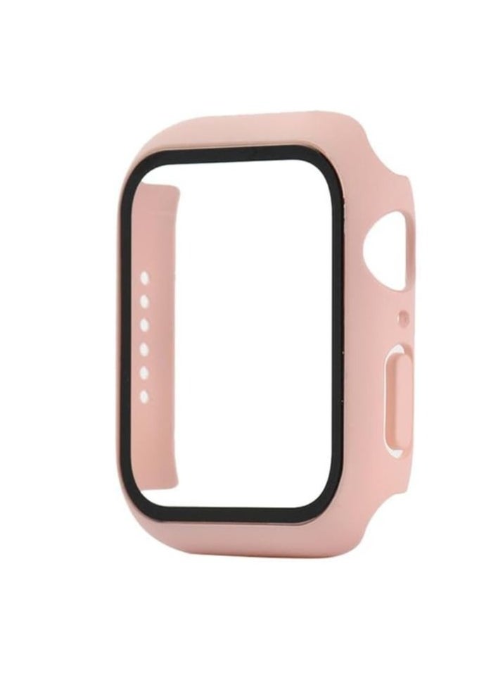 Generic - Classic Smartwatch Tempered Glass Screen Protector Case For Apple Watch Series 7,8 And 9 (45mm) - Light Pink - Image 1