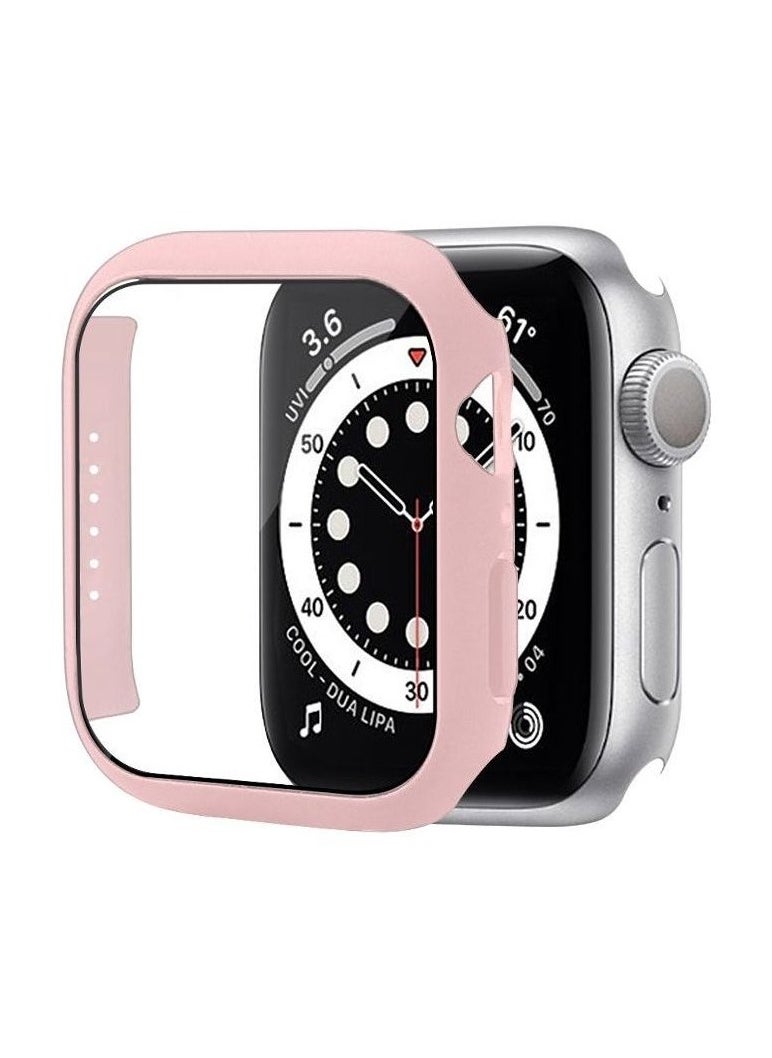 Generic - Classic Smartwatch Tempered Glass Screen Protector Case For Apple Watch Series 7,8 And 9 (45mm) - Light Pink - Image 1