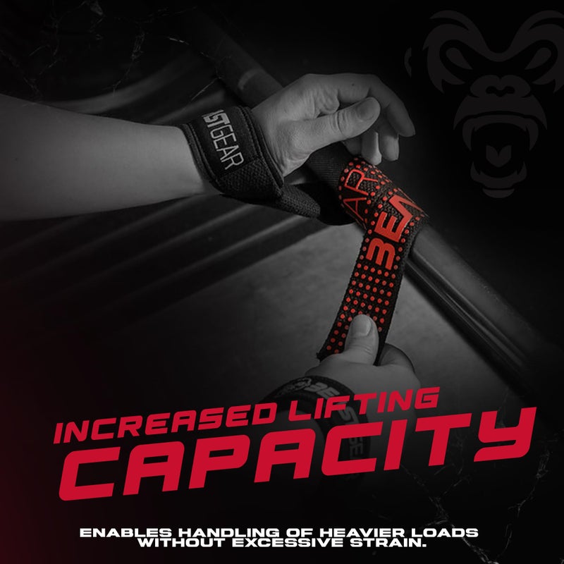 Beast Gear Weight lifting Straps - Lifting Straps for Weightlifting, Wrist Weight Straps for Men, Women, Padded Neoprene Deadlift Straps with Advanced Gel Flex Grips, Non Slip for Bodybuilding - Image 4