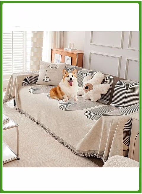Double Sided Chenille Sofa Cover, Stylish Sofa Cover, Four Seasons Chenille Furniture Cover Towel, 180*130 cm