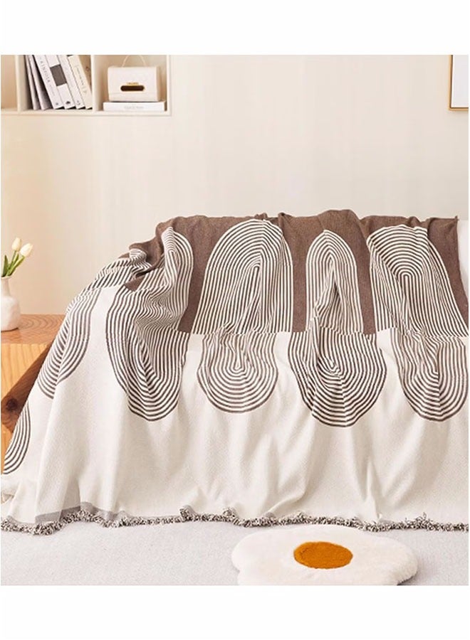 ليفقورا غطاء أريكة من الشنيل مزدوج الجوانب، غطاء أريكة عصري، غطاء أثاث الشنيل لأربعة فصول، 180*130 سم - Image 2