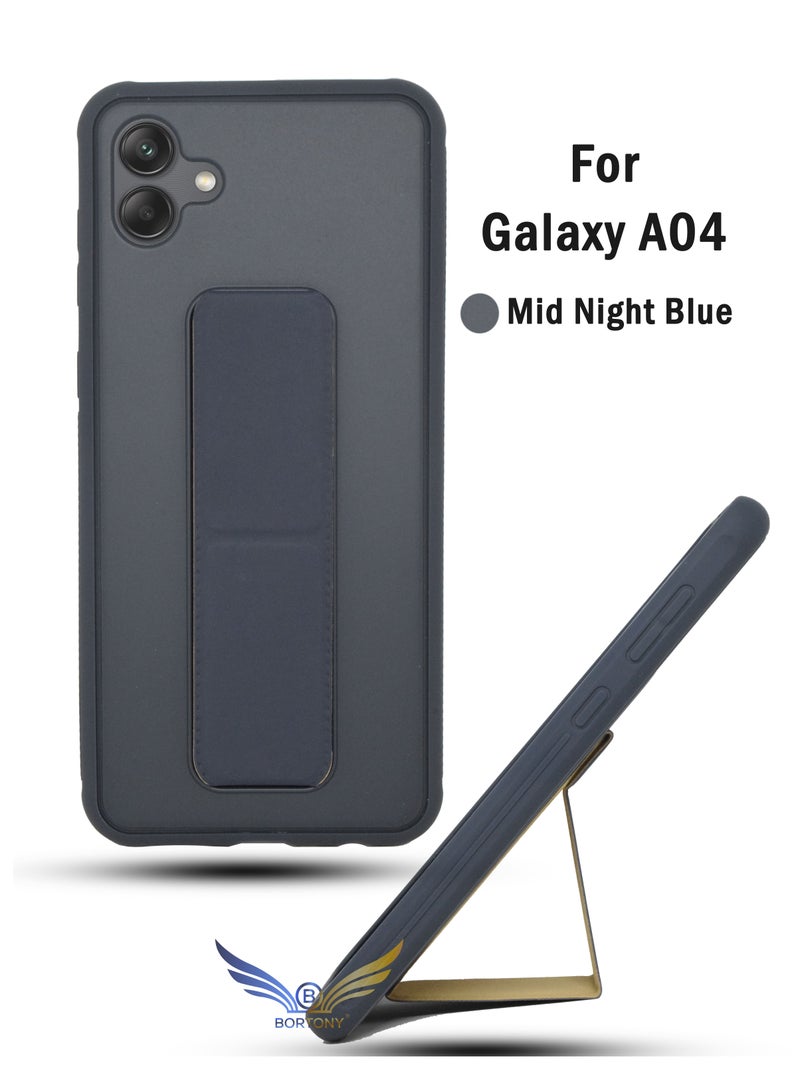 BORTONY Samsung Galaxy A04 Case Phone Stand Magnetic Car Mount Folding Kickstand and Finger Grip Protective Cover for Samsung A04 - Image 1