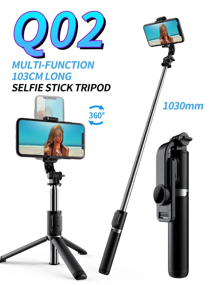 Q02 Tripod  Selfie Stick Multifunctional Stretch 103cm Wireless - Image 3