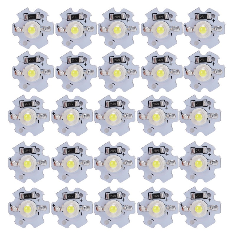 25Pcs 5V LED Chips 200LM 3W High Power LED Lamp Beads for DIY Lighting FixturesPure White 6000‑6500K - Image 1