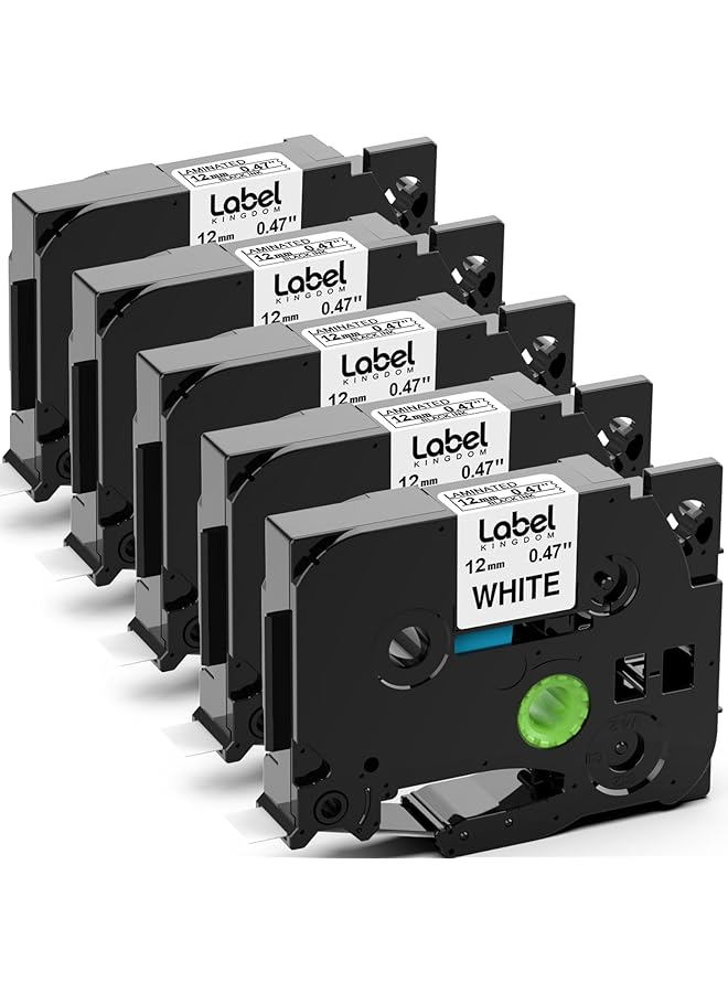 إيروريكس شريط Tze 231 متوافق مع طابعة ملصقات Brother مقاس 12 مم 0.47 شريط ملصقات Brother P Touch H110 مقاس 1.2 بوصة × 23 قدمًا أسود على أبيض لآلة صنع الملصقات Brother Pt H110 D200 D210 D600 عبوة من 5 قطع - Image 1