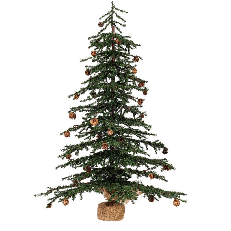 Vickerman Vickerman 36 Caramel Pine Artificial Christmas Tree Unlit Featuring 995 PVC Tips  Pine Cone Accented  Seasonal Indoor Home Decor with Decorative Burlap Base