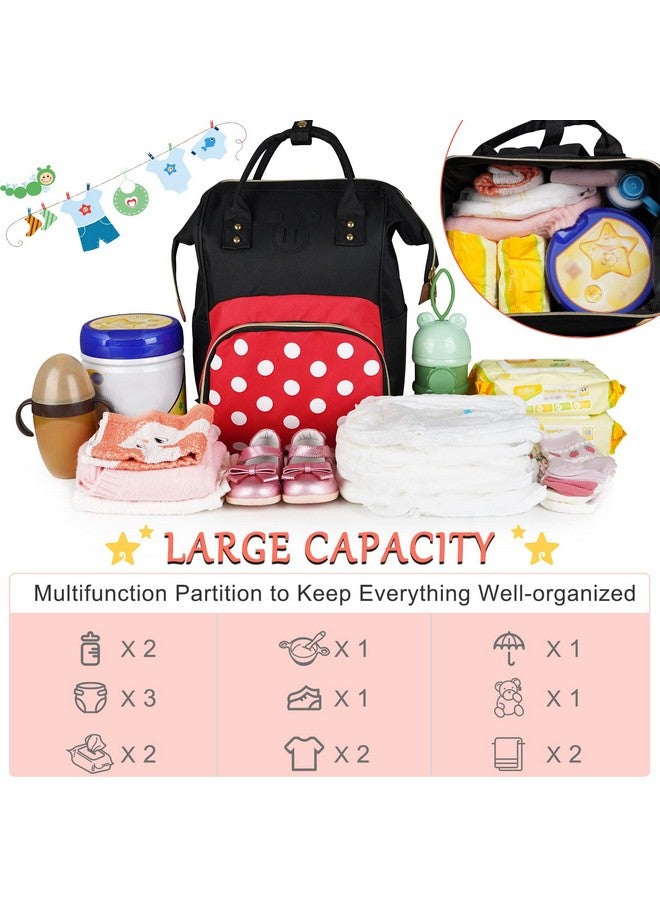 Exttlliy Exttlliy Baby Diaper Bag Backpack, Large Capacity Waterproof Multi-Function Fashion Polka Dots Travel Bag Pack, Nursing Bag(A)  - Image 2