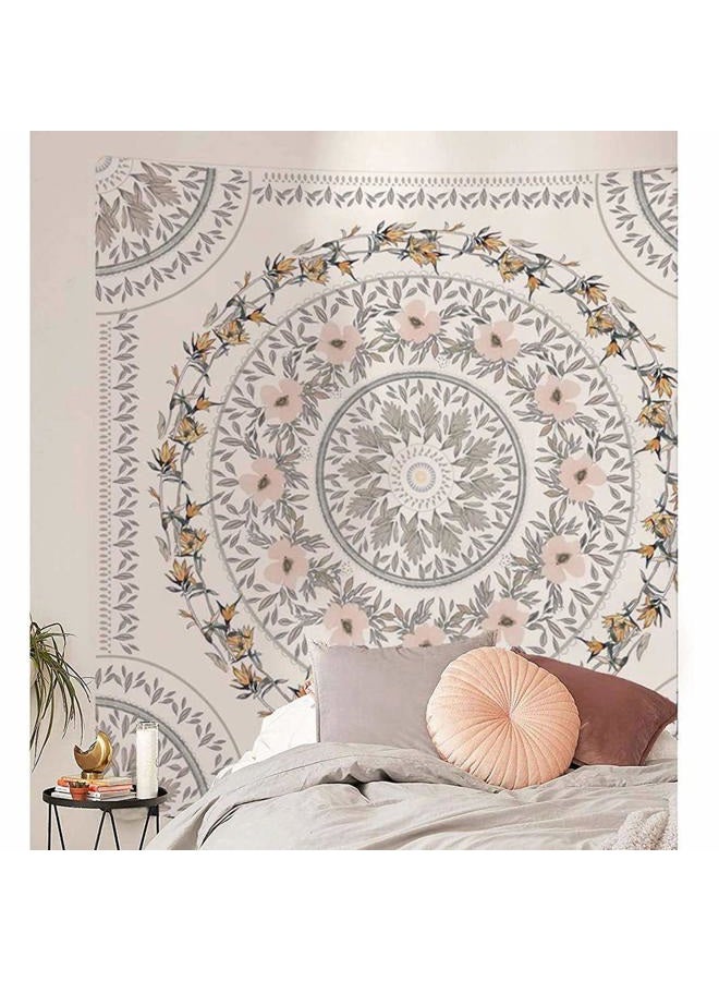 Simpkeely Sketched Floral Medallion Tapestry, Bohemian Mandala Wall Hanging Tapestries, Indian Art Print Mural for Bedroom Living Room Dorm Home Décor 59.1 x 59.1 Inches（Mauve） - Image 3