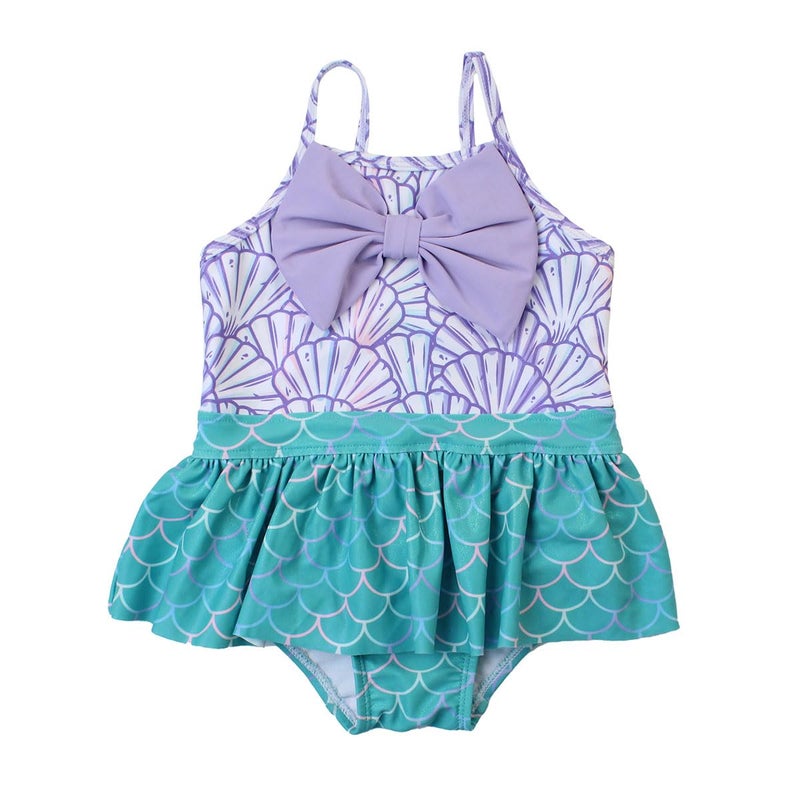 RuffleButts Girls UPF50+ Sun Protection Princess Sleeveless One Piece Swimsuit - Magical Mermaid, 2T - Image 5