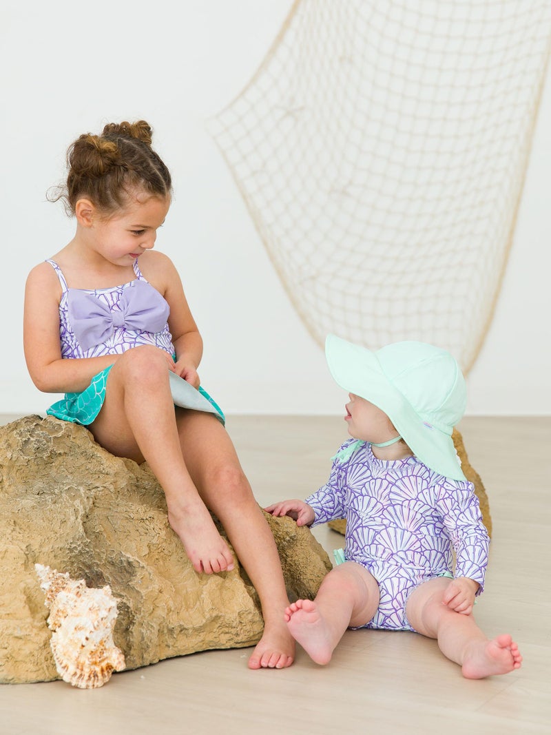 RuffleButts Girls UPF50+ Sun Protection Princess Sleeveless One Piece Swimsuit - Magical Mermaid, 2T - Image 2