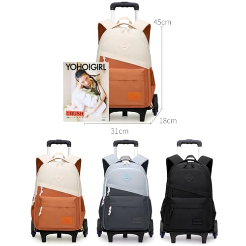 Armbq Rolling Backpack for Boys Girls School BookBag with Wheels Kids Luggage Trolley Back Pack on Wheels Elementary Travel Bag - Image 2