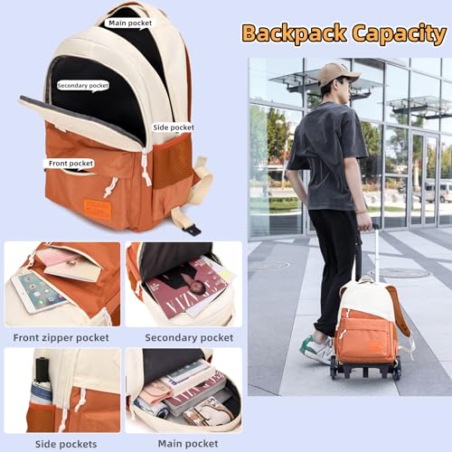 Armbq Rolling Backpack for Boys Girls School BookBag with Wheels Kids Luggage Trolley Back Pack on Wheels Elementary Travel Bag - Image 3