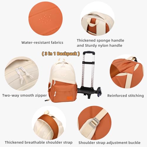 Armbq Rolling Backpack for Boys Girls School BookBag with Wheels Kids Luggage Trolley Back Pack on Wheels Elementary Travel Bag - Image 4