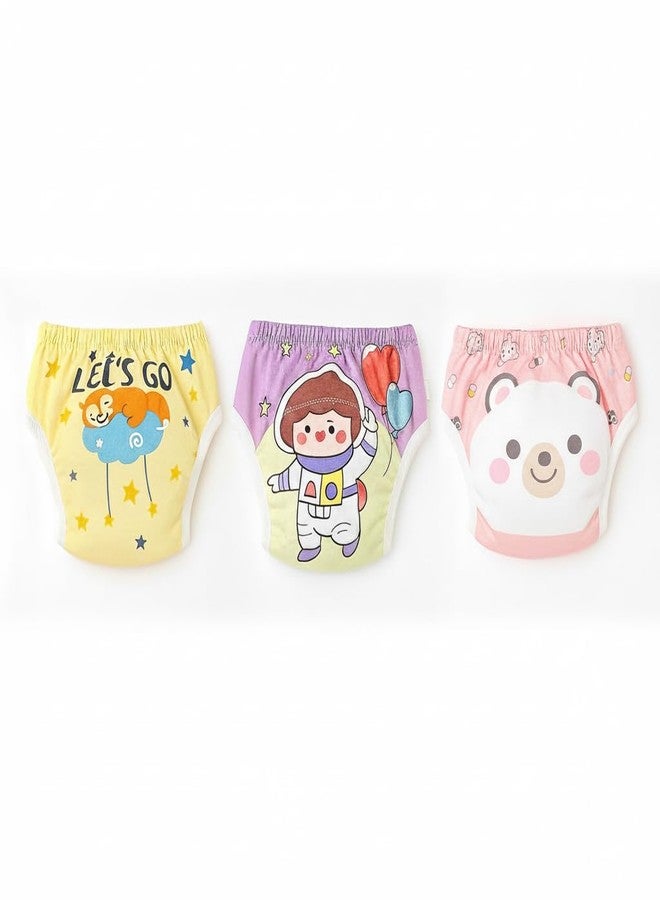 Dharmnirdosh Baby Diaper Pants/Potty Training Panties,Padded Underwear | Soft, Washable & Reusable Cotton Nappies for Boys & Girls | Breathable Multi Pattern Design (Multicolor) (3, A, 2-3 Yeras) - Image 2