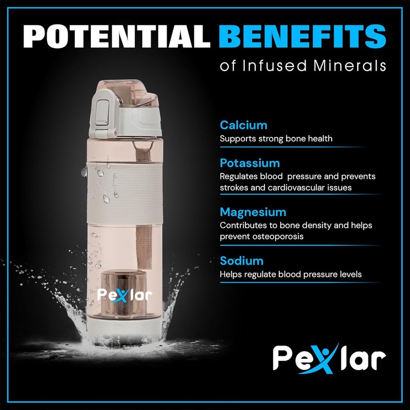 Pexlar Alkaline Water Filter Bottle Alkaline Water Generator Grey 650 ml BPA Free - Image 3
