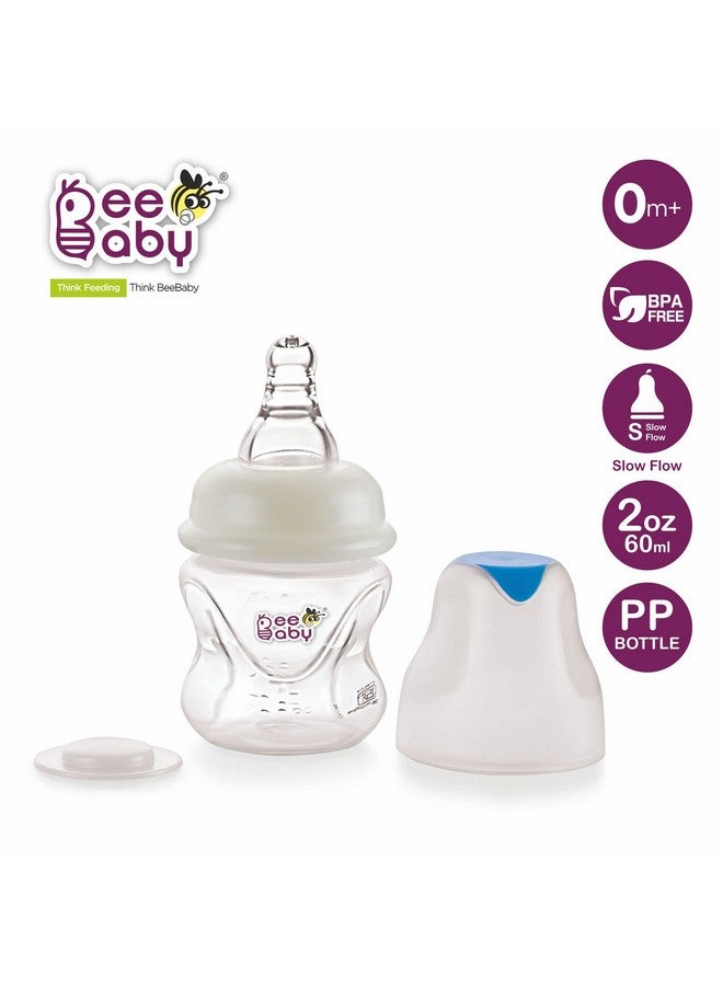 Beebaby Comfort Regular/Slim Neck Baby Feeding Bottle With Anti-Colic Silicone Nipple. Infants, Toddlers, New Born. 100% Bpa Free. (60 Ml, Blue, 1) - Image 2
