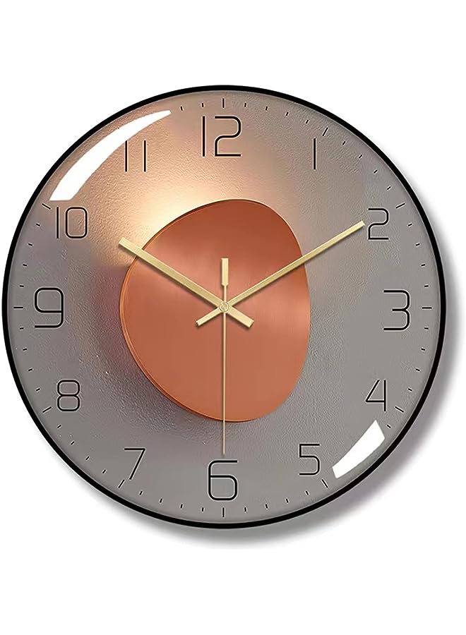 Raxoom Wall Clock 12-inch Silent Non-Ticking Round Classroom Clock 3D Curved Glass Large Wall Clock Battery Operated Easy to Read Decorative Wall Clocks Stylish Kitchen Wall Clock(Orange) - Image 1