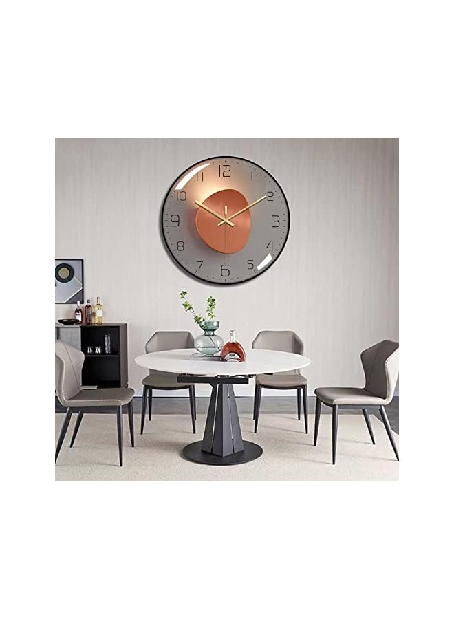 Raxoom Wall Clock 12-inch Silent Non-Ticking Round Classroom Clock 3D Curved Glass Large Wall Clock Battery Operated Easy to Read Decorative Wall Clocks Stylish Kitchen Wall Clock(Orange) - Image 2