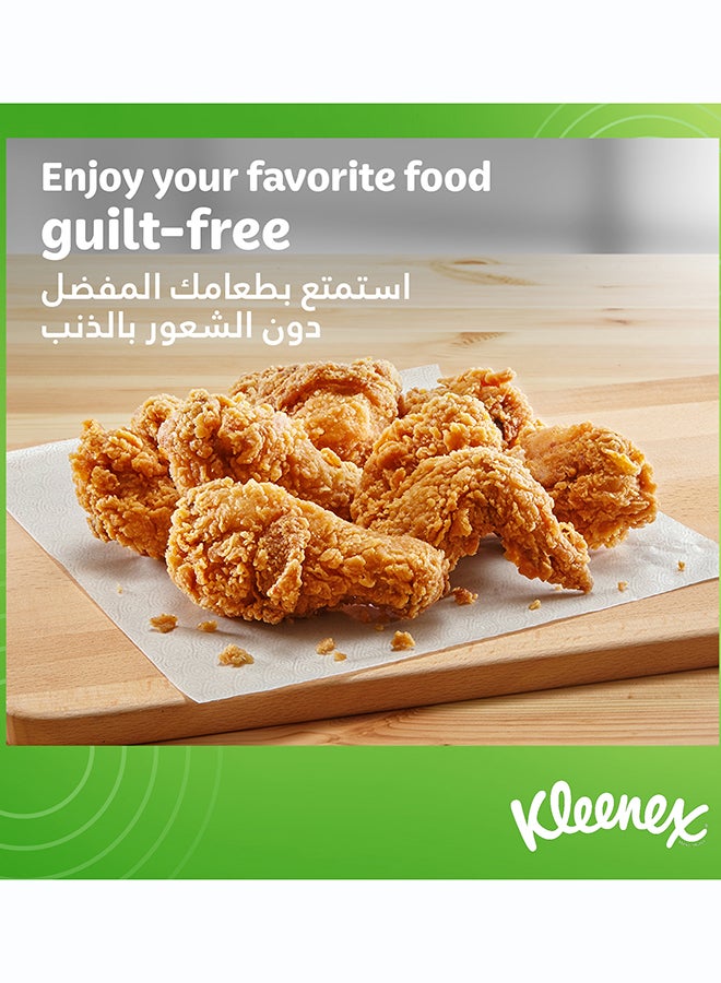 Kleenex مناديل مطبخ كلينكس لامتصاص السعرات الحرارية، 3 طبقات، 12 لفة × 50 ورقة، مناديل مطبخ قوية لامتصاص السوائل، من الدرجة الغذائية - Image 4