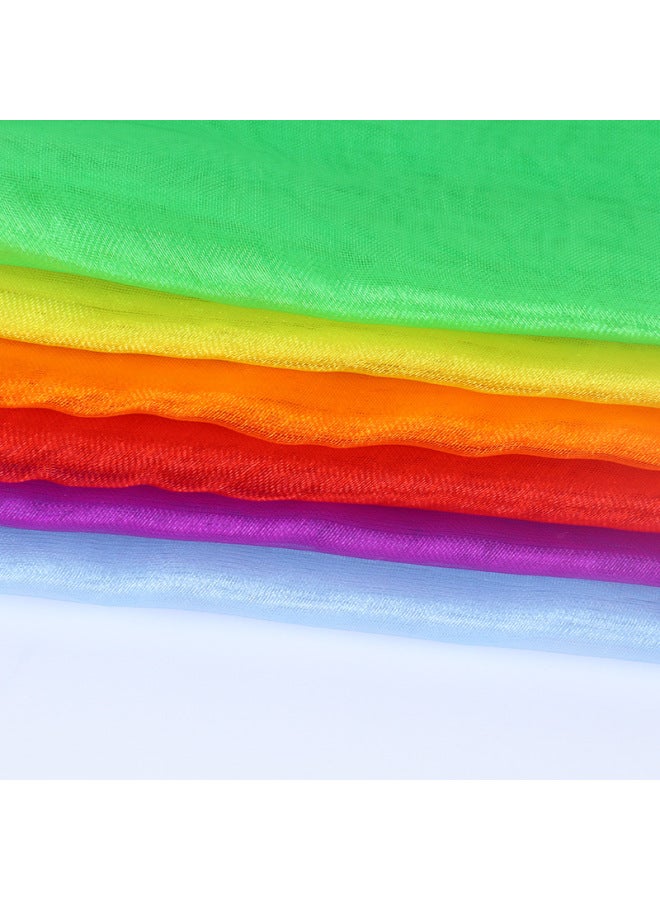 60*60 Style Gauze Dance Scarf Solid Color Nylon Versatile Magic Children's Performance Props Sailor Dance Silk Scarf-Color:fluorescent Green-Specifications:60cm*60cm  - Image 3
