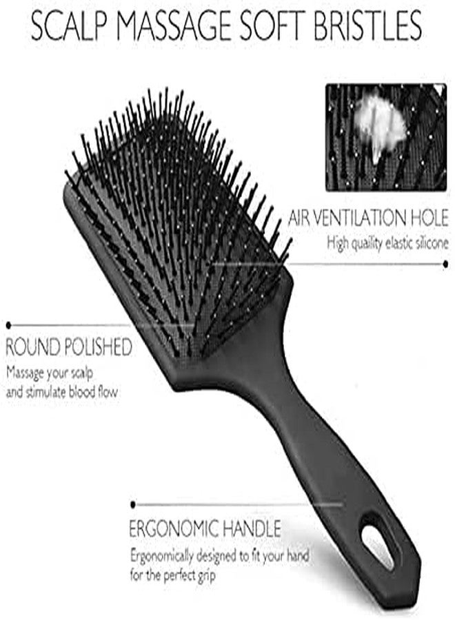 Episkey Hair Massage Comb for Women, Paddle Brushes for Women Men | Men Professional Styling with Pin For Cleaning (color-Black, (Pack of 1) (BLCK_CMB) - Image 4