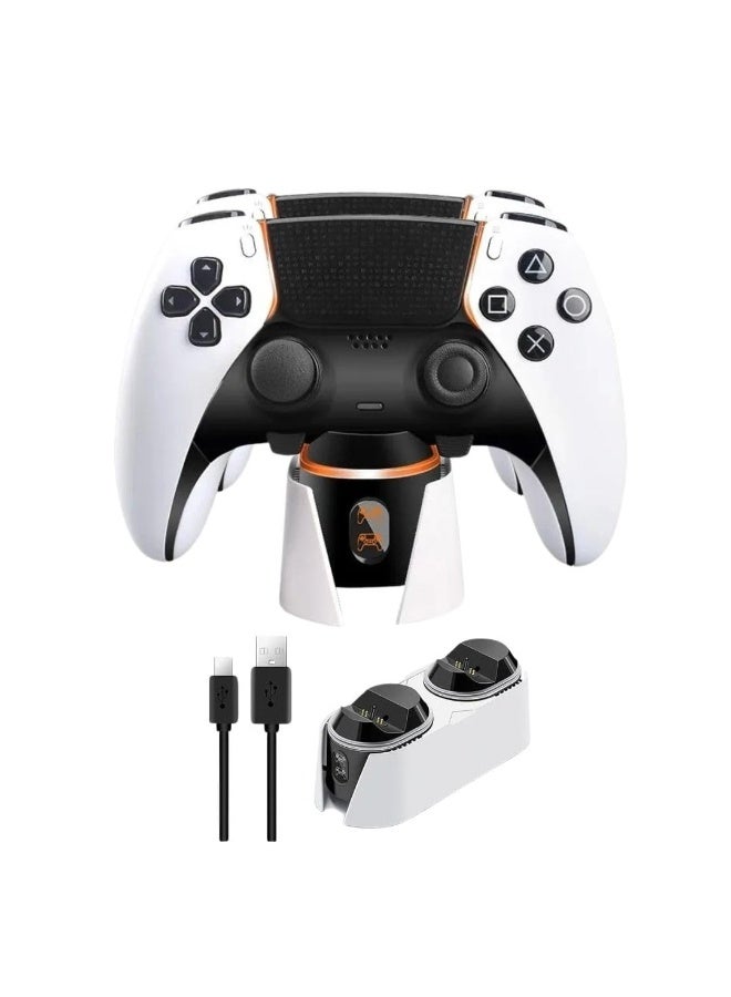 دلتا جيمينج محطة شحن وحدة تحكم PS5 من Delta Gaming - شاحن مزدوج أنيق لوحدة التحكم مع مؤشرات LED لإعداد نظيف وجاهز - محطة شحن سريعة مدمجة مع واجهة Type-C لطاقة سهلة - Image 2