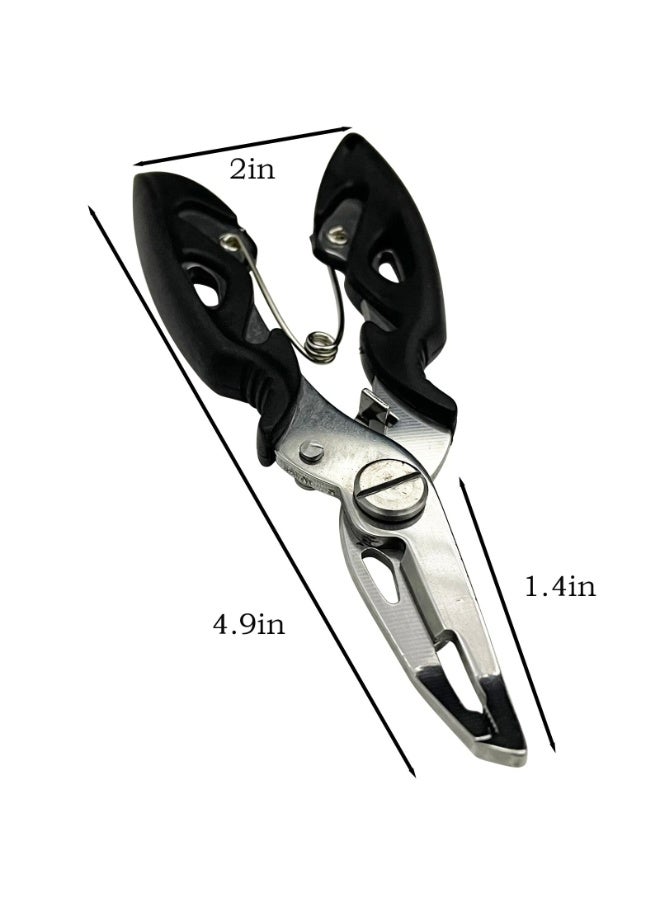 كماشة صيد من الفولاذ المقاوم للصدأ مقاس 7 بوصات - أداة متعددة الوظائف لإزالة الخطاف، وأداة لفك حلقات الخيط، وقاطع للخيط مع غمد وحبل تعليق - Image 2