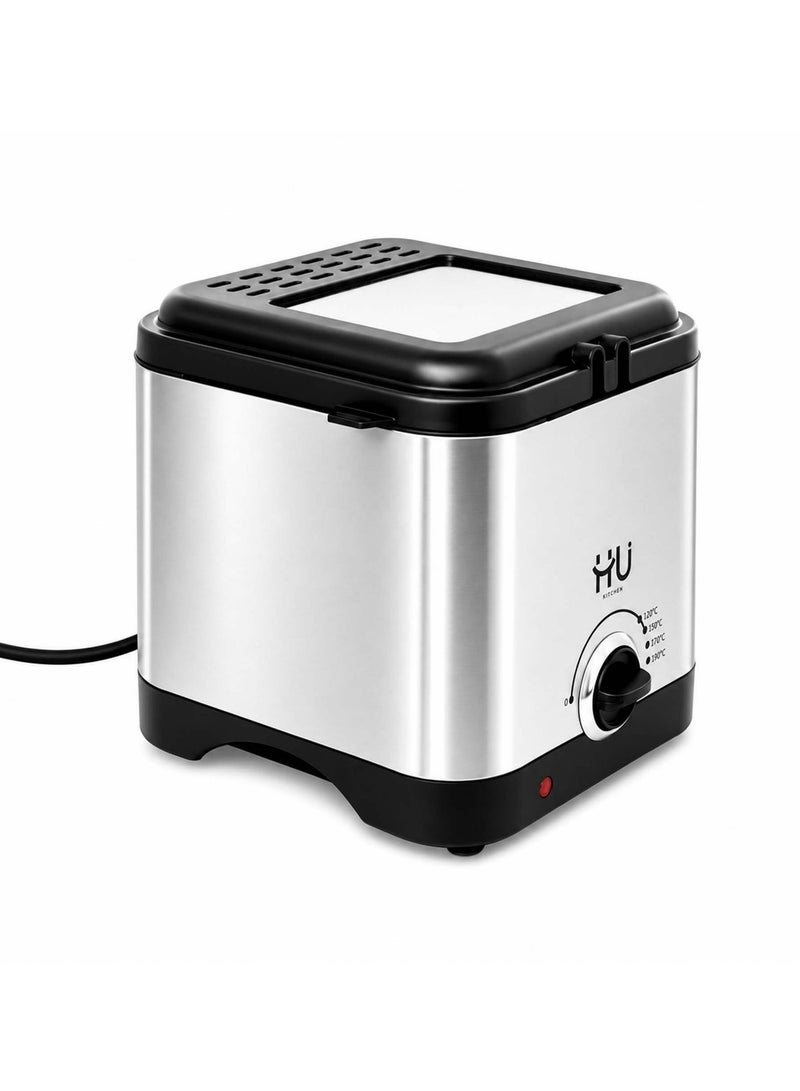 H U Deep Fryer 1.5L – Electric Fryer with Separate Frying Basket, Adjustable Thermostat Control & Non-Stick Inner Pot with Viewing Window - Image 5