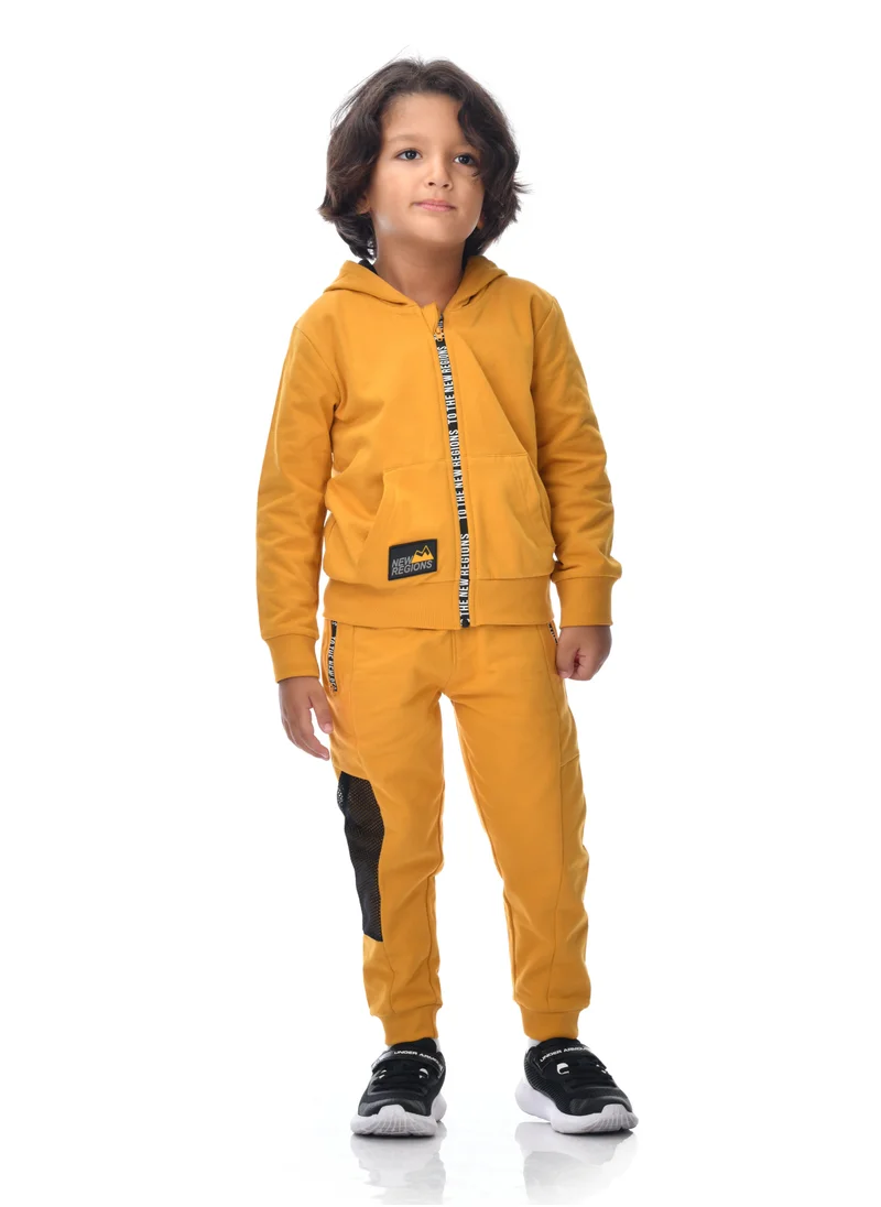 victor and jane Boys' 2-Piece Fullzipper Hoodie and Jogger Set  (2 -8 yrs) Mustard