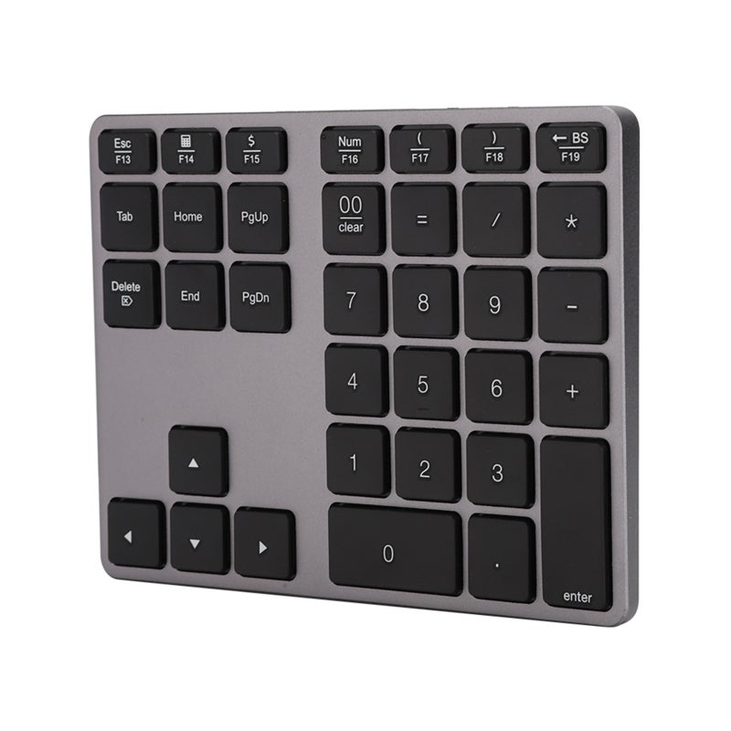 Wireless Numeric Keypad: 35 Keys Iron Gray Aluminum Alloy Ultra-Thin - Bluetooth 5.0 Dual System Compatible - Rechargeable External Keypad for Windows And Mac OS Users - Image 5