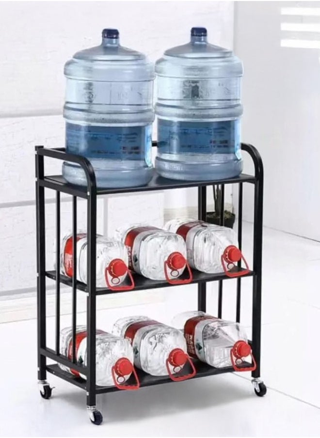 Cady One 3-Tier Iron Kitchen Storage Rack, Metal Storage Rack with Wheels 76*60cm, Kitchen Organizer Stand  - Image 1