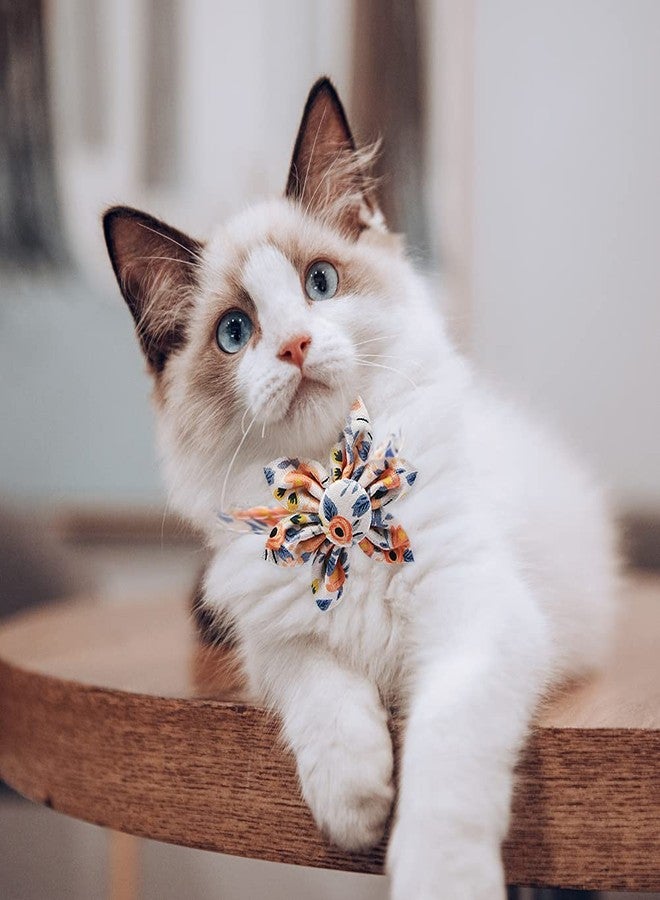 فلايان طوق قطط قابل للتعديل من فلايان، عبوة من 3 قطع، مزود بجرس، طوق ناعم مزين بزهرة عباد الشمس، مناسب للقطط الصغيرة والجراء والكلاب الصغيرة. - Image 5