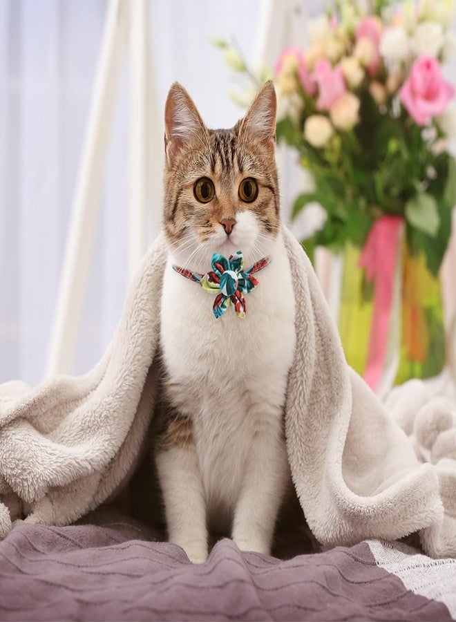 فلايان طوق قطط قابل للتعديل من فلايان، عبوة من 3 قطع، مزود بجرس، طوق ناعم مزين بزهرة عباد الشمس، مناسب للقطط الصغيرة والجراء والكلاب الصغيرة. - Image 4